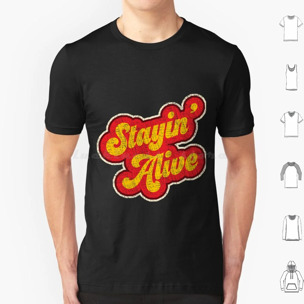 T-shirt Stayin Alive en coton pour hommes et femmes, impression DIY, Stayin Alive, Staying Alive, rétro, vintage, disco, années 70, Stayin Funny, Cpr Dance