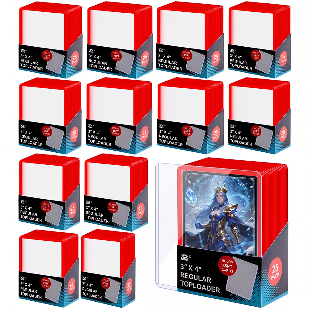 35PT Card Toploaders 3x4 Inch Hard Plastic Card Sleeves Rigid Trading Card Protector for Collectible Game Cards Gifts
