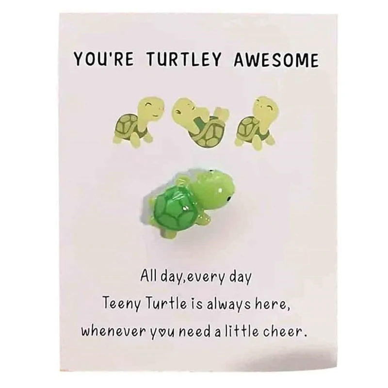 Handmade Emotional Support, You're Turtley Awesome, Cute Mini Green Turtle Decoration