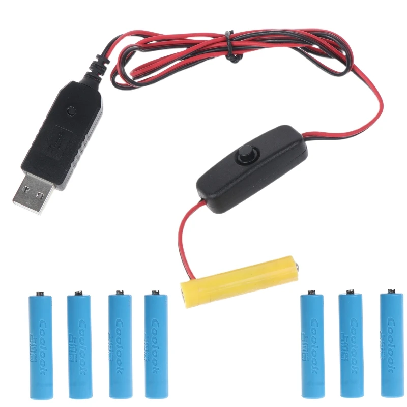 

Повторное использование QC3.0 USB на 5 В-12 В AAA для замены батарей AAA 4-8 шт.