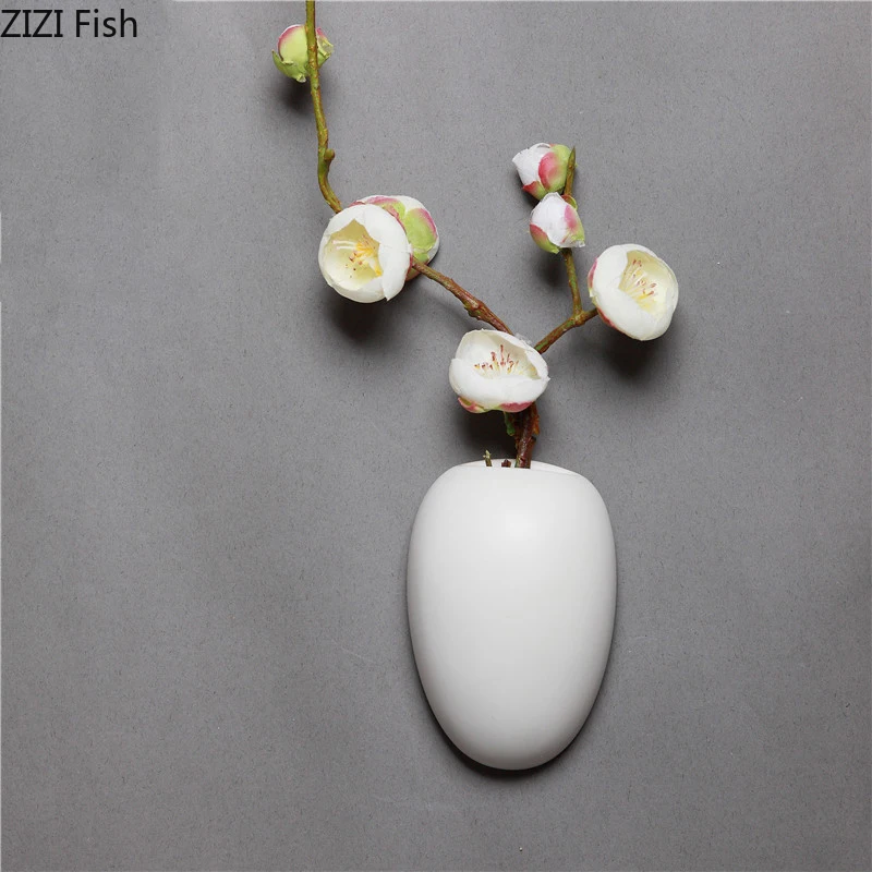 Ceramic Vase Wall Mounted Vases Wall Decorations Artistic Flower Vessels Flower Arrangement Hydroponic Vase Dried Flower Vases