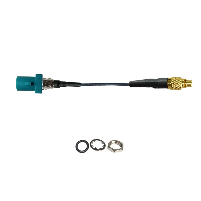 FAKRA Z-Code Male Straight with Threaded Mounting to MMCX Male Straight Vehicle Extension Cable 1.13 mm-Coaxial Cable 50 cm