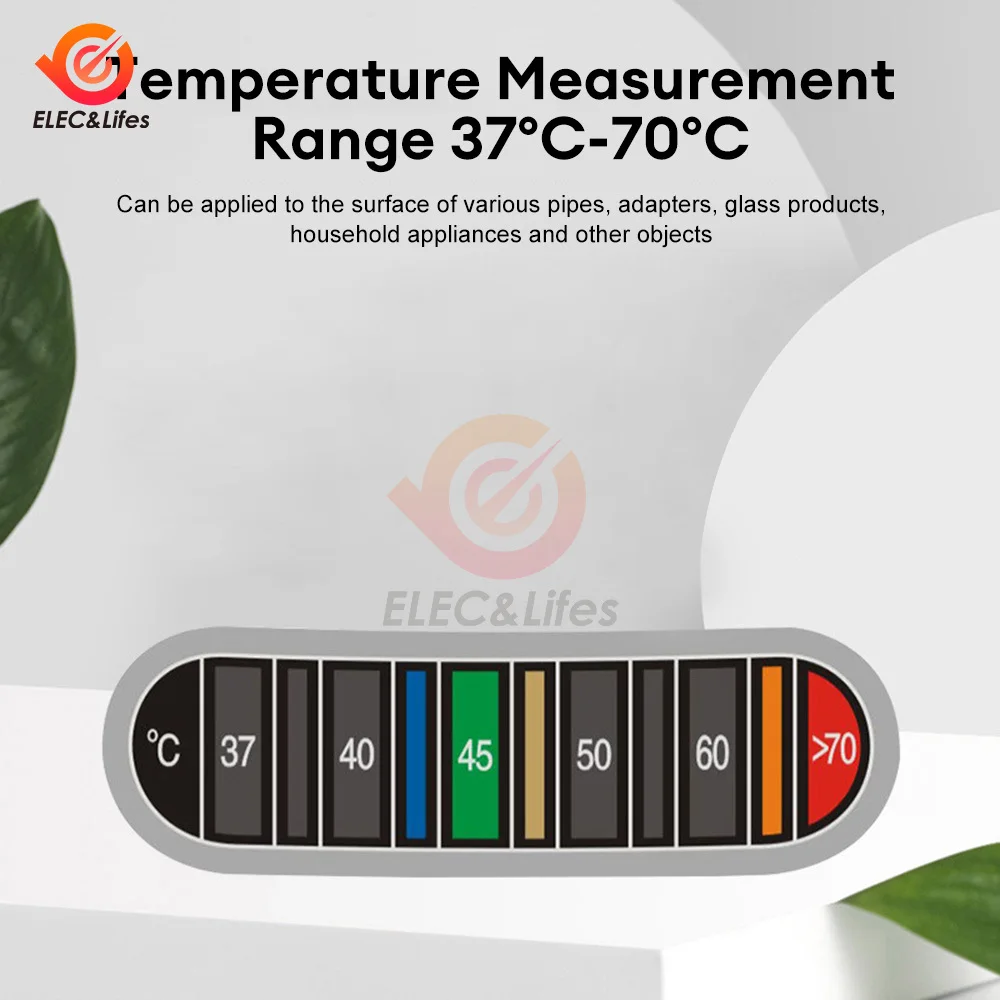 5Pcs 0-70℃ Cup Wall Liquid Temperature Tester Milk Water Coffee Food Thermometer Discoloration Sticker For Home Kitchen Indoor