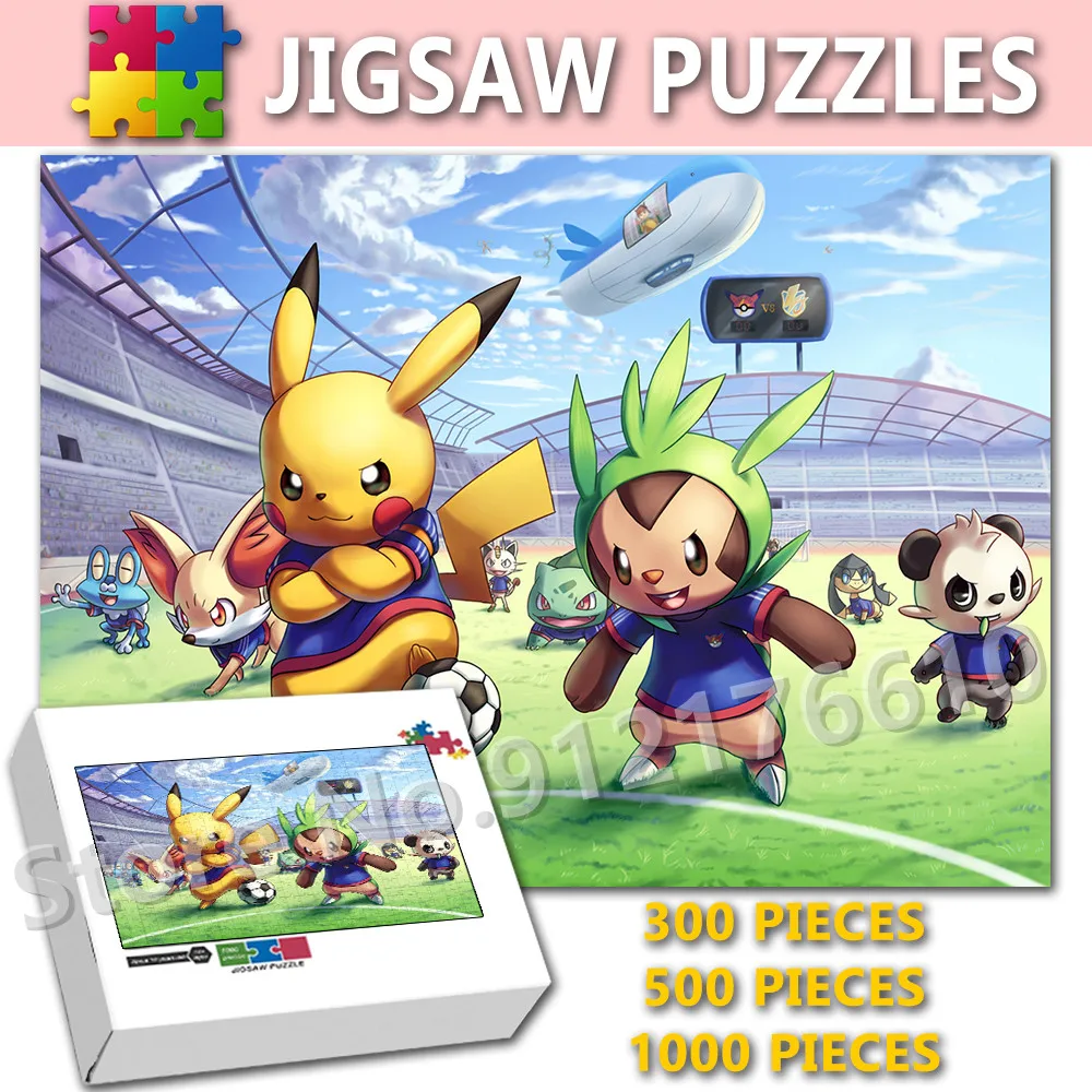 

Pokemon Play Football Cartoon Jigsaw Puzzle 300/500/1000 Pieces Wooden Puzzles Tangram Puzzles Game for Adults Children Toys