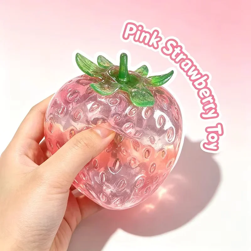 Quetschbarer Vaseline-Erdbeer-Stressball Kreatives Erdbeer-Spielzeug ohne Rückfederung Quetsch-Fidget-Spielzeug ASMR Sensorisches Stressabbau-Spielzeug – Detail 6