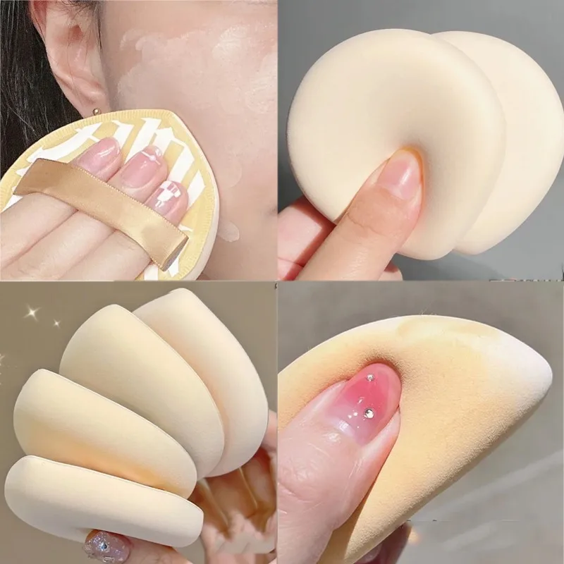 Dry Wet Usable Cosmetic Puff Triangle Round Soft Air Cushion Powder Foundation Portable Sponge Cotton Washable Women Makeup Puff