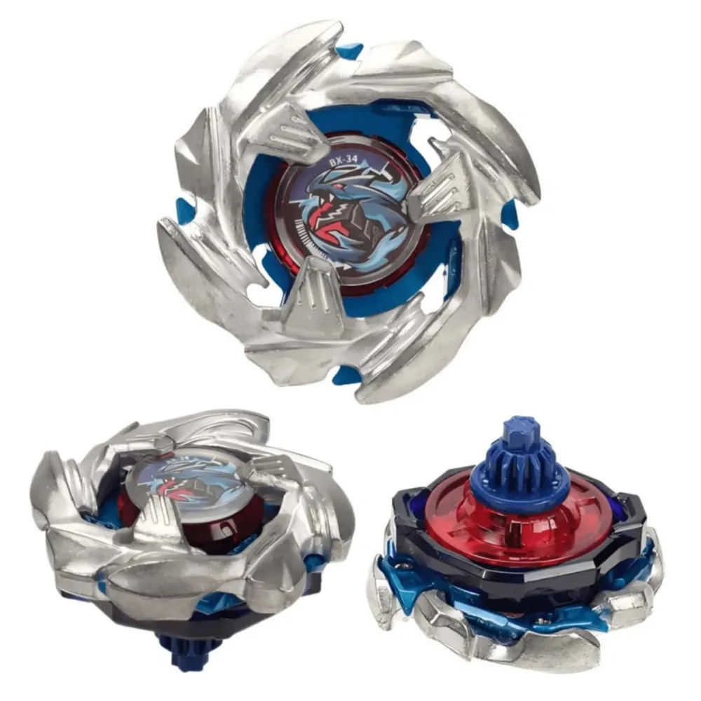 BX-34 Silver Blue Cobalt Dragoon Shinobu Kurosu Left Spin Spinning Top 2-60C Battle Gyro Kids Collectible Toy