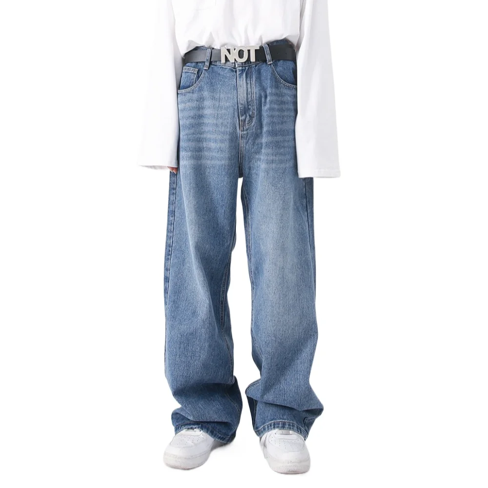 

Fashion Ins Y2K Jeans Men High Waist Loose Straight Denim Trousers Retro Classic Cowboy Pants Spring Autumn