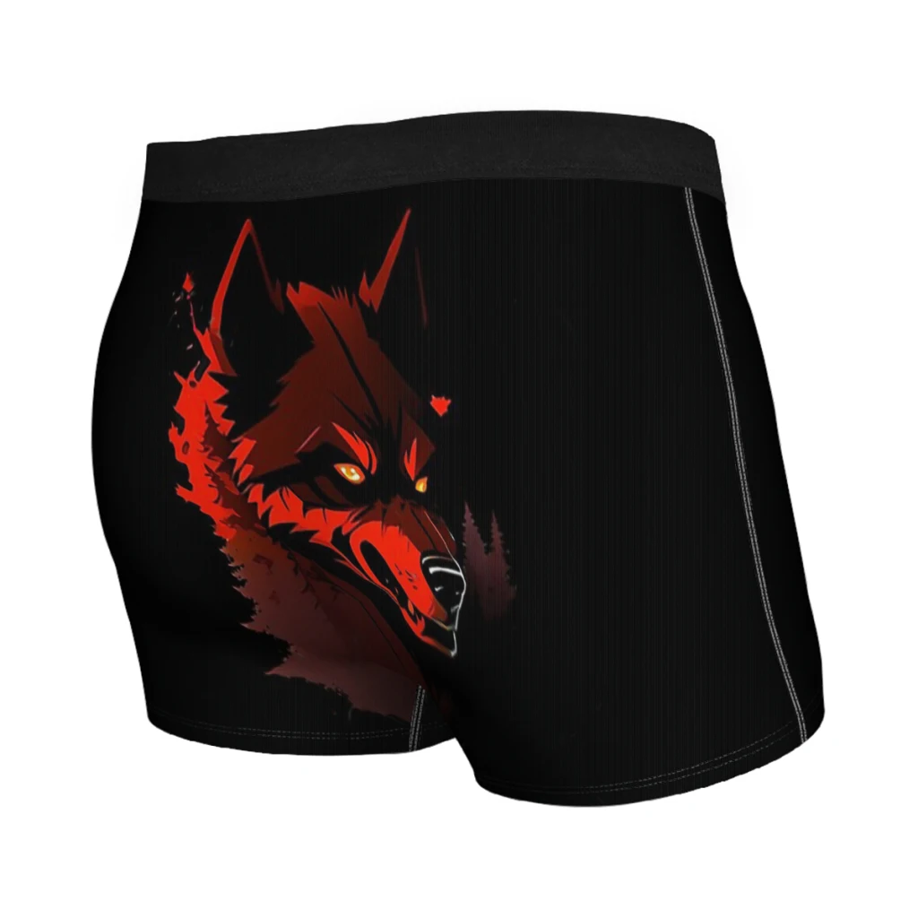 Forest Animal Angry Red Wolf in Pine Forest Underpants Cotton Panties Men's Underwear Comfortable Shorts Boxer Briefs