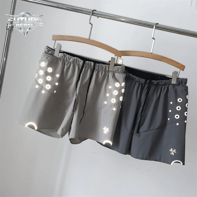 

Mens Running Shorts Quick Dry Breathable Outdoor Sports Shorts Harajuku Unisex Lightweight Reflective Trail Running Fashion New