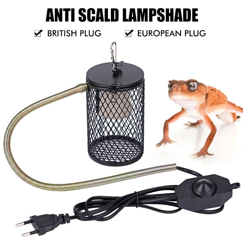 E27 Reptile Heating Lamp Bulb with Protective Cover Against Scalding No Light Emitting Heater for Reptile 220V