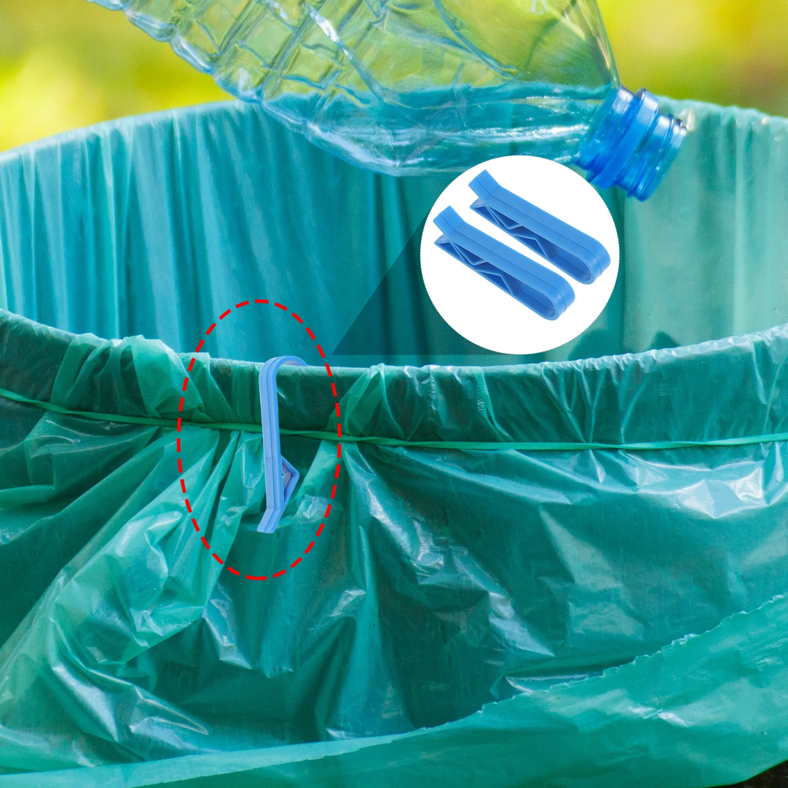 

50 Pcs Garbage Bag Clips Plastic Waste Can Clamps Trash Bin Bracket Holder Strong Anti Slip Home Kitchen Use