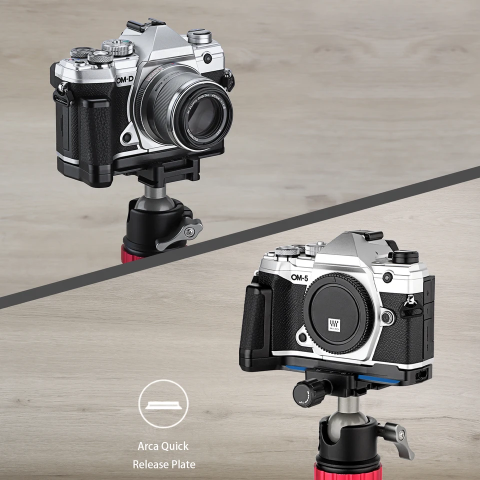 Haoge HG-OM5 Camera Bracket Holder Hand Grip for OM SYSTEM OM-5