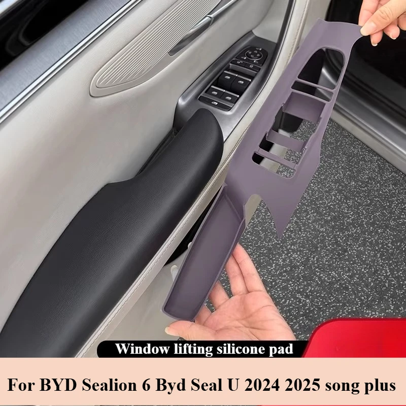 LHD For BYD Sealion 6 Byd Seal U 2024 2025 song plus Car Window Control Lift Switchs Panel Cover Silica Gel Sticker Accessories