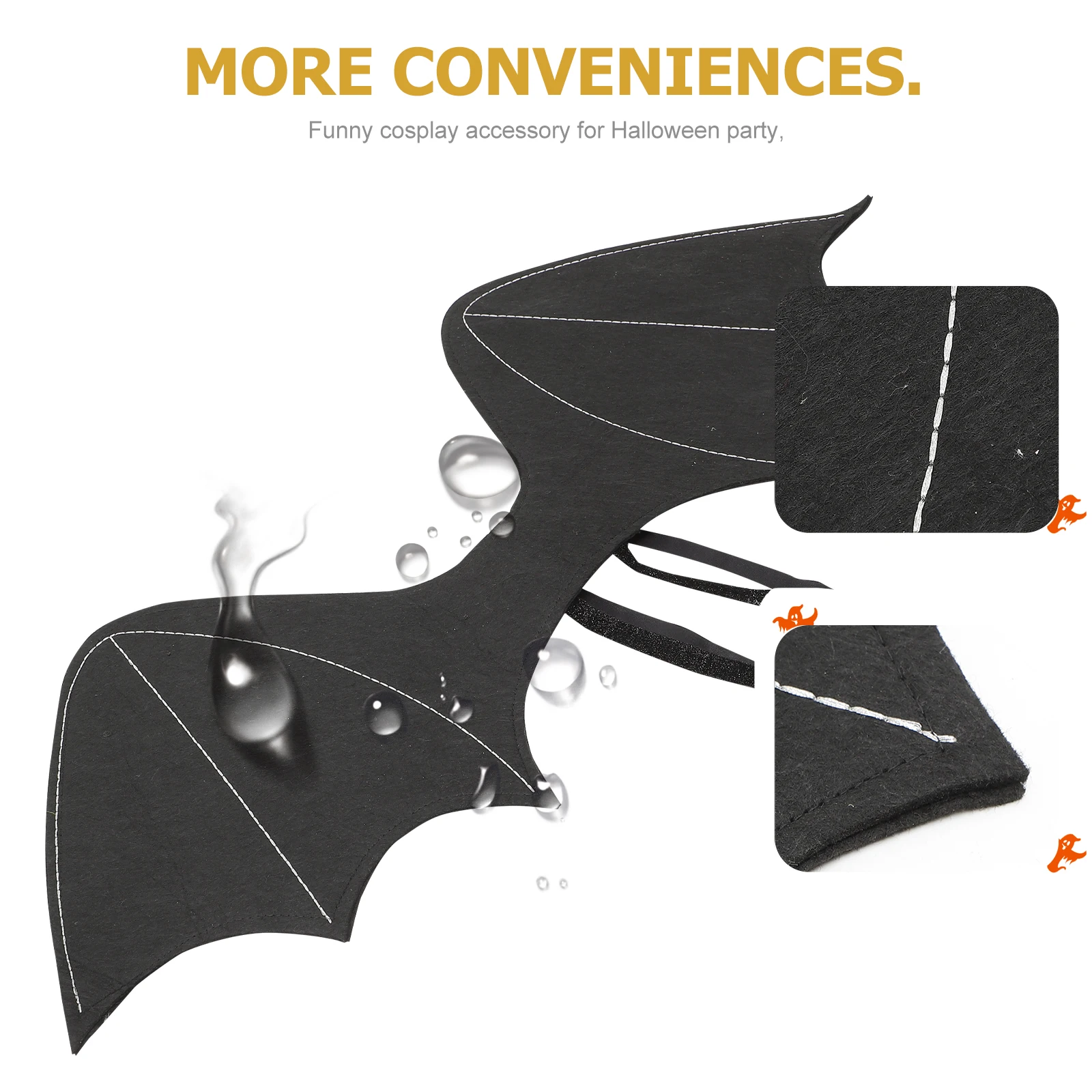 

Bat Wings Prop Cosplay Stage Performance Costume Button Dress Black Comfortable