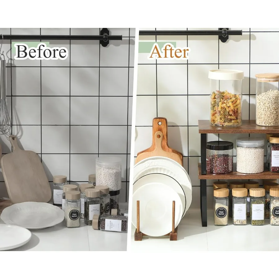 4 قطعة اكسسوارات منظم المطبخ مجموعة خزانة منظم الرف و الخيزران طبق تجفيف لوحة رفوف مكافحة تخزين Holde