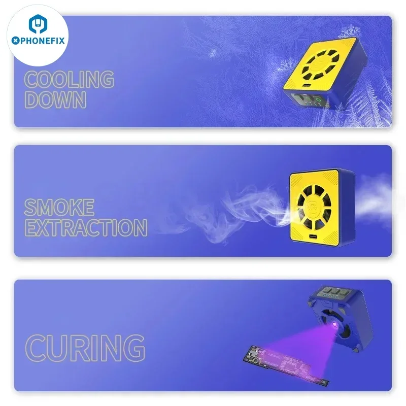 Monteur CUV-3 UV-Uitharding Lamp Universele Verstelbare Snelle Koeling Warmte Dissipatie Rookafzuiging Ventilator Voor Telefoon Pcb Reparatie Tool