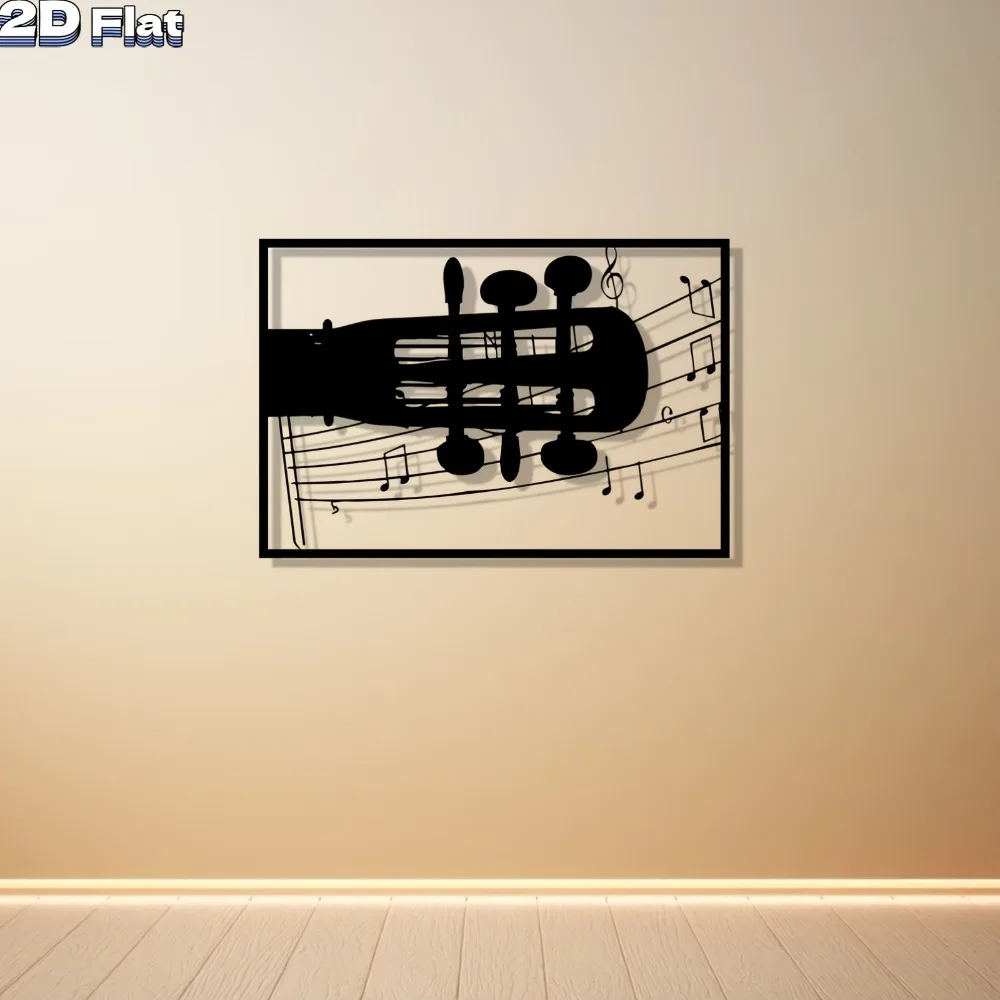 CIFBUY Metal Wall Art Violin Musical Notes Sculpture Indoor Outdoor Weather Resistant Hanging Decor Display