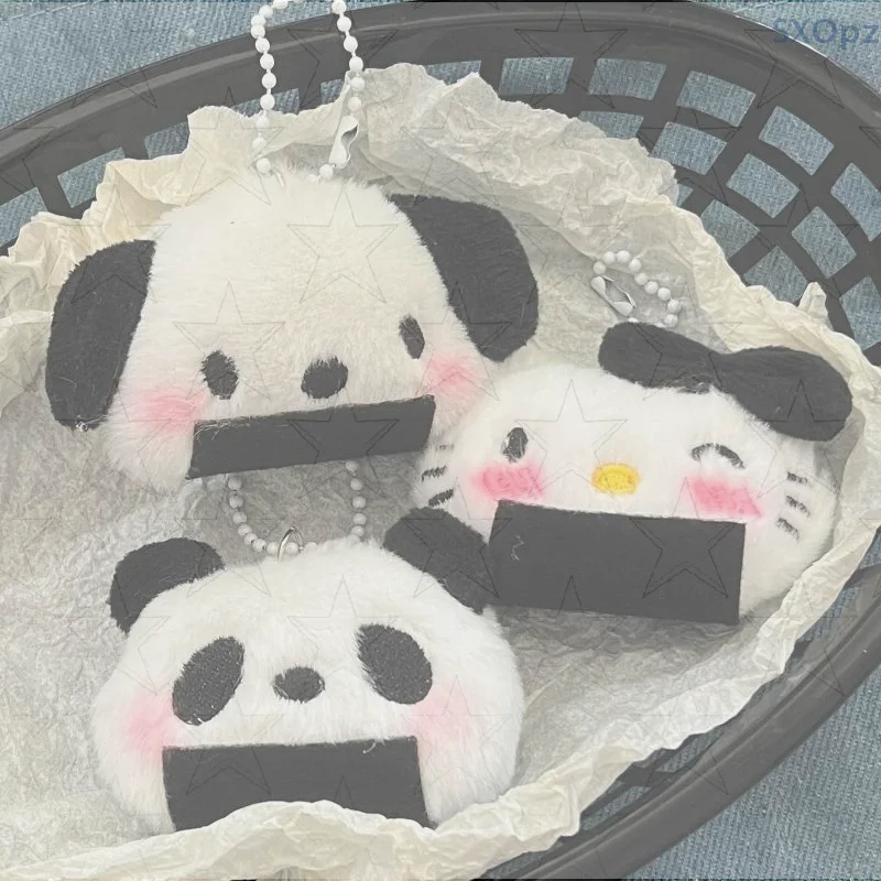 

Kawaii Hello Kitty Keychain Cartoon Plush Stuffed Doll Toy Handbag Pendant Key Ring Decoration Accessories Girls Gifts