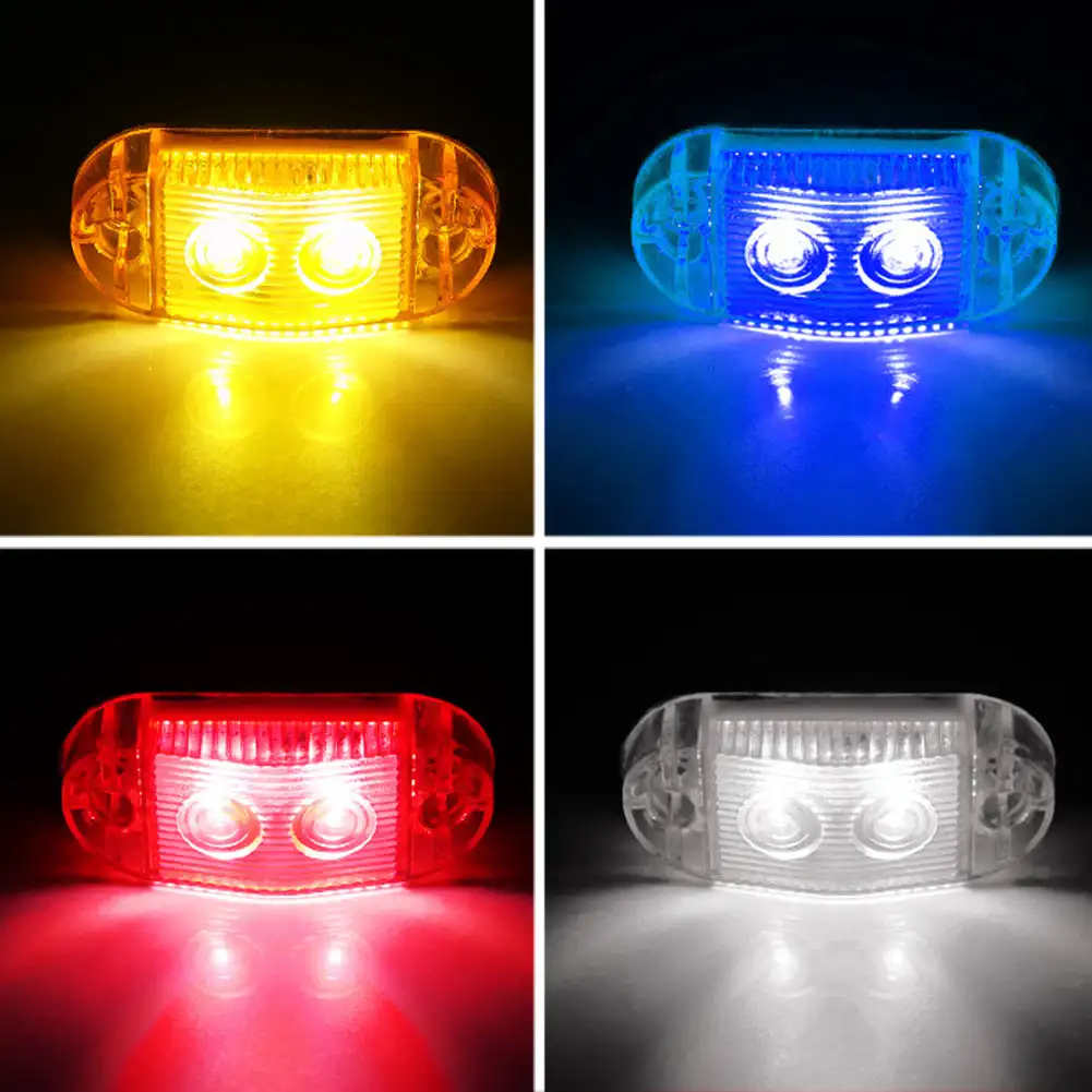 2 LED Car Truck Side Marker Lights External Square Lights Warning Tail Light Auto Trailer Truck Lorry Clearance Lamps 12-36V