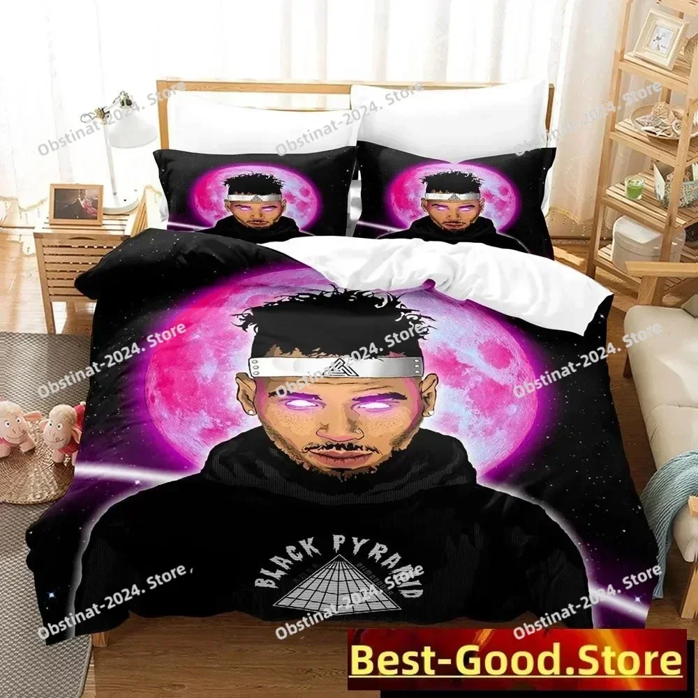 Chris Brown Bedding Set Single Twin Full Queen King Size Bed Set Adult Kid Bedroom Duvetcover Sets 3D Anime Bed Sheet Set