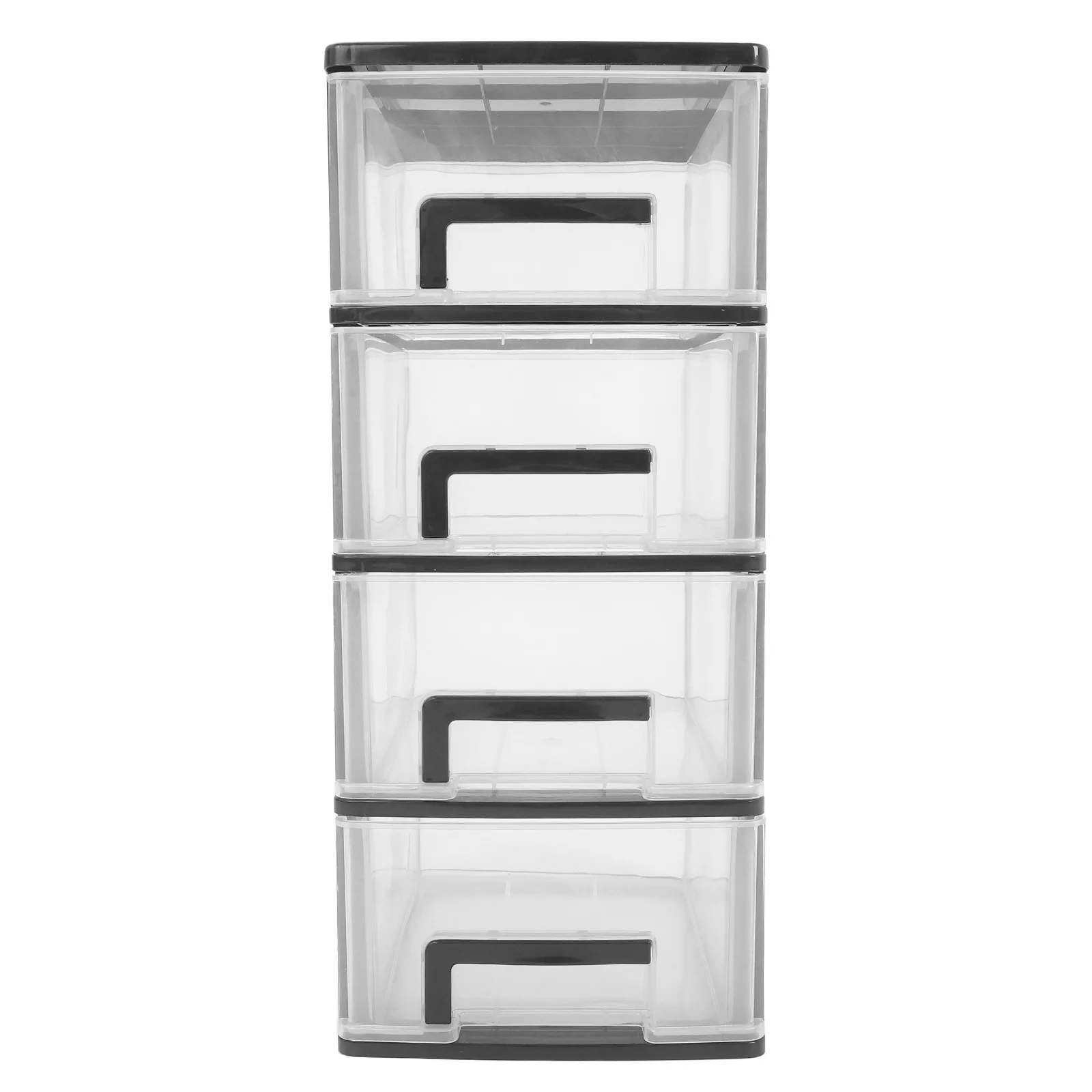 

Four-Layer Portable Plastic Drawer Storage Box Dustproof Desktop Organizer Sundries Holder Storage Cabinet Transparent White