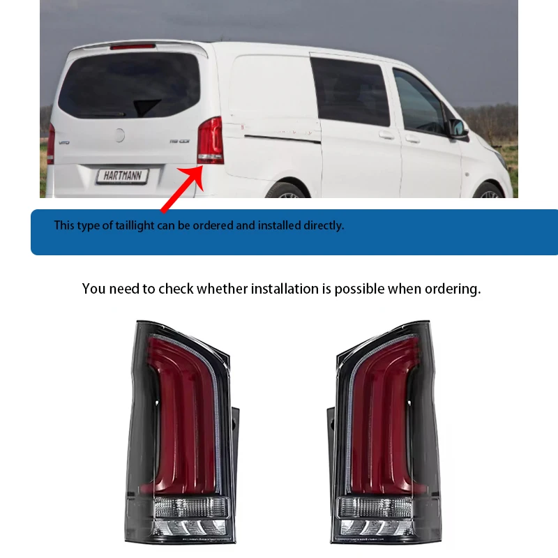 

FLAIDO - задние фонари на заказ, задний фонарь для Mercedes-Benz Vito V-Class V220D V250 V260 V300 W447 2016-2023, задние фонари