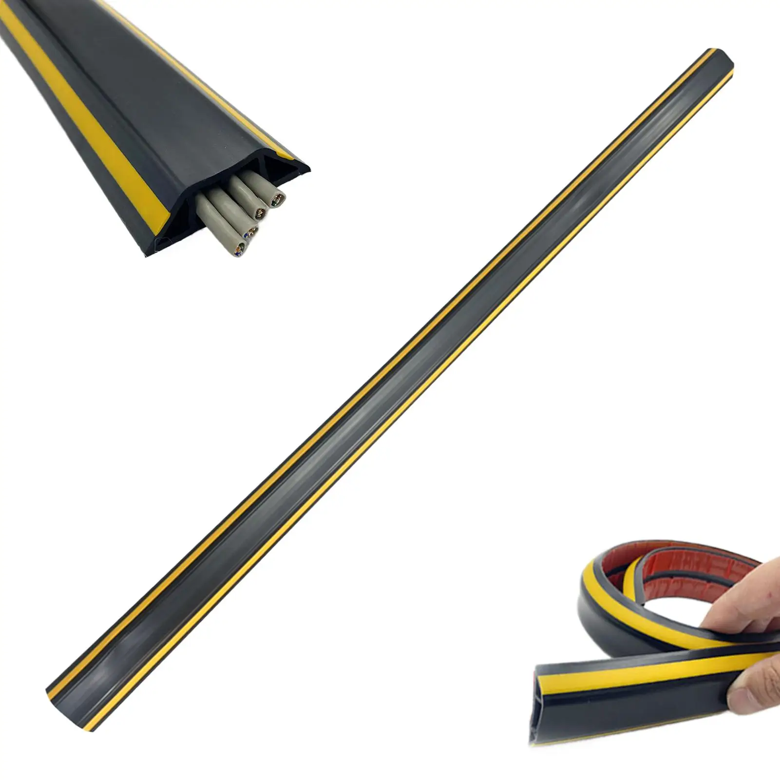 

1Pcs Floor Cord Cover Sheaths PVC Flexible Electrical Conduit Cable Protectors Self-adhesive Cable Hiders for Floors