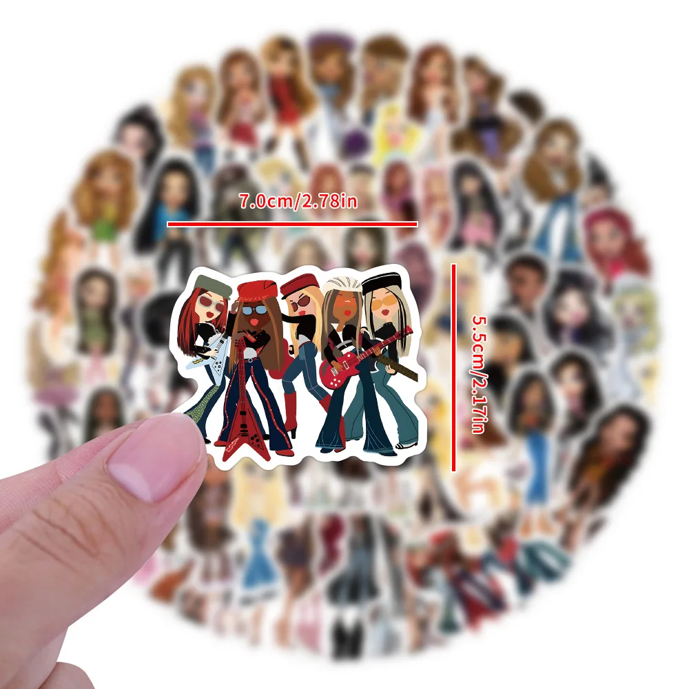 10/30/50/100PCS Bratz Graffiti Stickers Cute Doll Decal DIY Luggage Phone Guitar Fridge Skateboard Waterproof Sticker Kid Toys