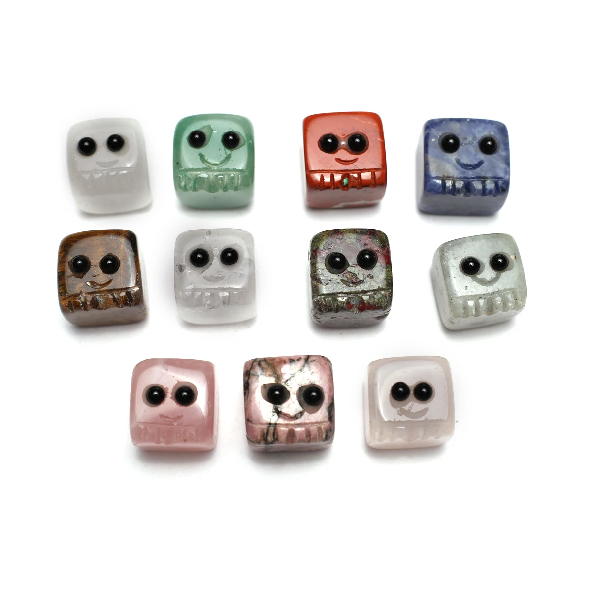 10PCS Fashion Colors Square Beads Cube Natural Stone Home Furnishing Decoration for Jewelry Making Wholesale Ornament