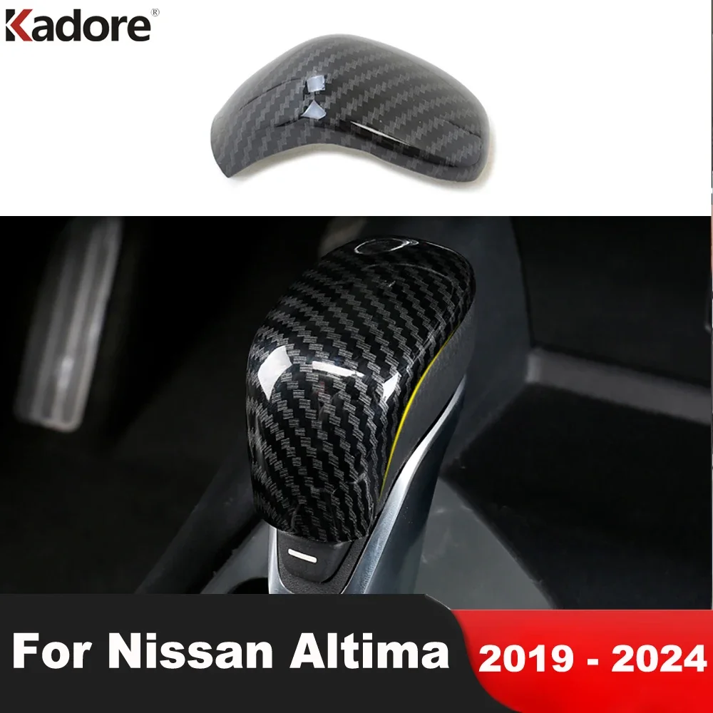 

For Nissan Altima 2019 2020 2021 2022 2023 2024 Carbon Fiber Car Console Gear Shift Knob Head Cover Trim Interior Accessories