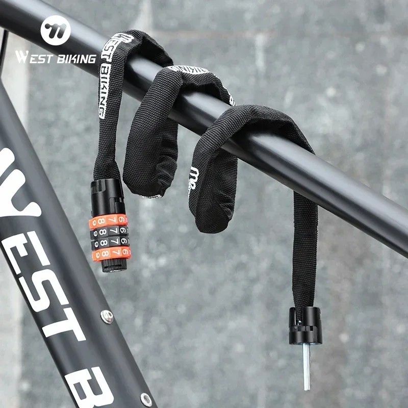 

WEST BIKING Велосипедный замок с паролем Велосипедная цепь Противоугонный замок Портативный замок MTB Безопасность велосипеда Стабильный 65-150 см Аксессуары для велосипеда
