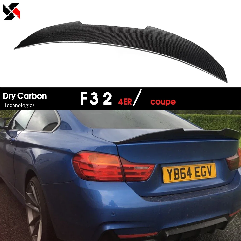 Dry Carbon Workmanship Autoclave 3*3 Carbon Fiber High-kick Rear Spoiler for BMW 4 Series Coupe F32 2013 - 2019, Not for M4