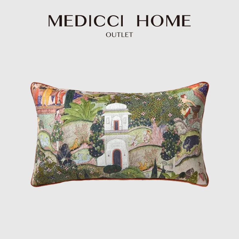 Medicci casa toscana jardim capa de almofada decorativa luxuoso charme do salão italiano retro lombar fronha para sala estar