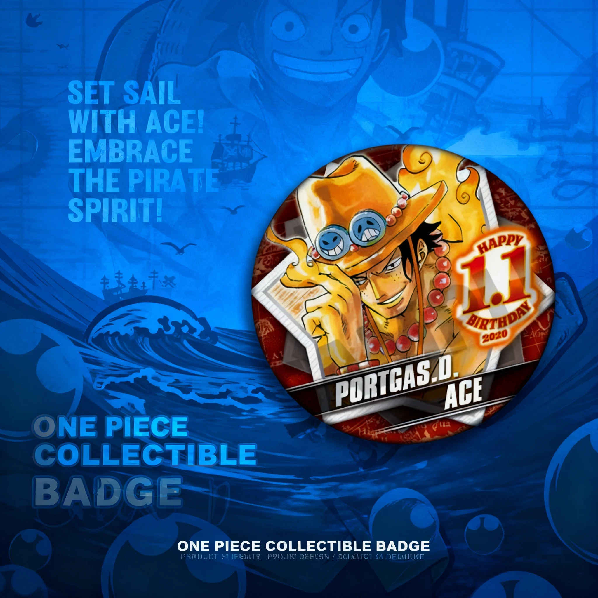 

One Piece Anime 2020 Badge Luffy Zoro Chopper Sabo Ace Birthday Pin Collection Gift for Fans Accessories