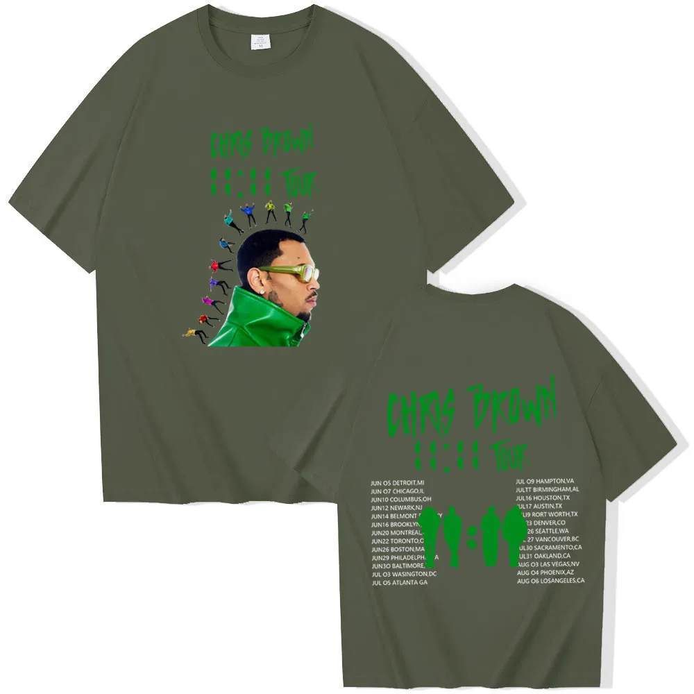 Chris Brown 11:11 2024 Tour T-Shirts Unisex Harajuku O-Neck Short Sleeve Chris Brown Shirts Fans Gift