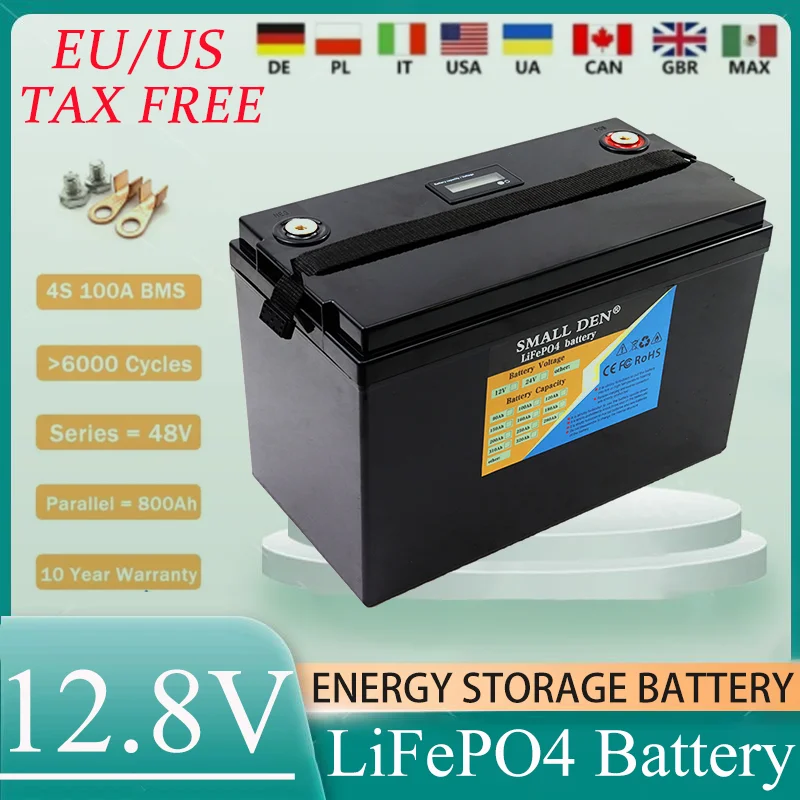 New 12V 60Ah 100Ah 120Ah 200Ah 280Ah 300Ah 320Ah LiFePo4 Battery Pack Lithium Iron Phosphate Batteries Built-in BMS Tax Free