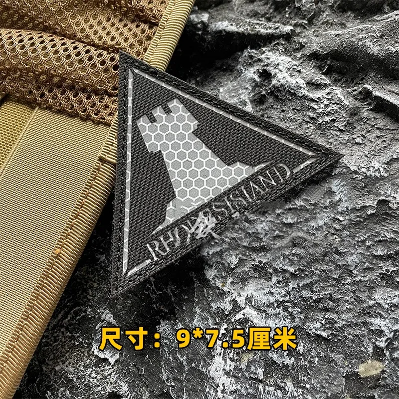 IR Arknights Rhode Island Hook & Loop on Clothes Cartoon Reflect Light Morale Badge Patch Decoration for Clothing and Hats