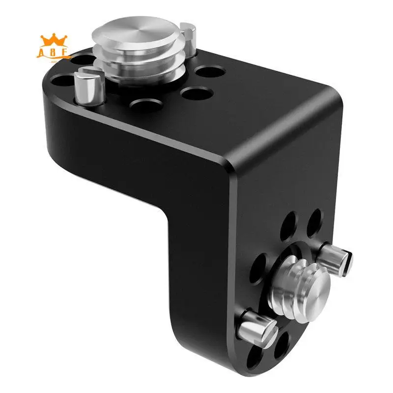 A08E-Camera 90° Right Angle Extension Bracket With 1/4 3/8 Screw Positioning Hole For Tripod Head DSLR Cage Rig Accessories