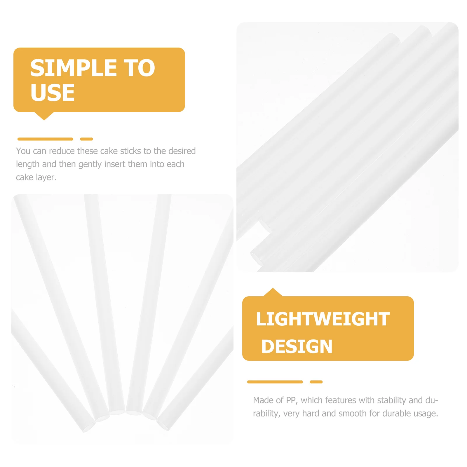 

25pcs Sticks Plastic Tiered Support Rods For Cake Dowels Center Core Rods Set Cake Decoration Supplies Piling Brackets