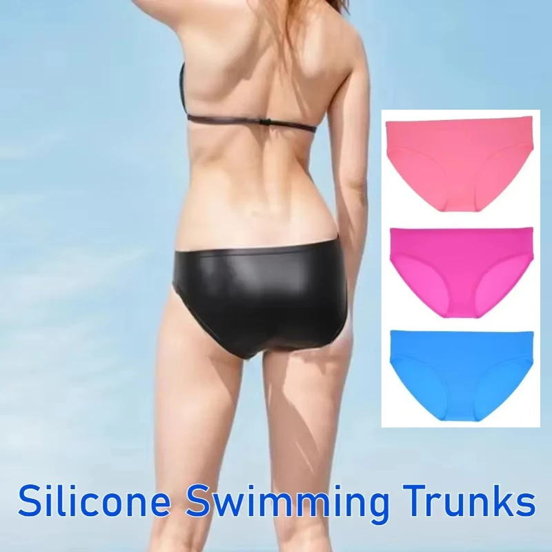 Silicone Underwear Waterproof Swimming Trunks Diving Women's Menstrual Swim Shorts Rubber Pants Briefs Sea Beach Holiday Bikini