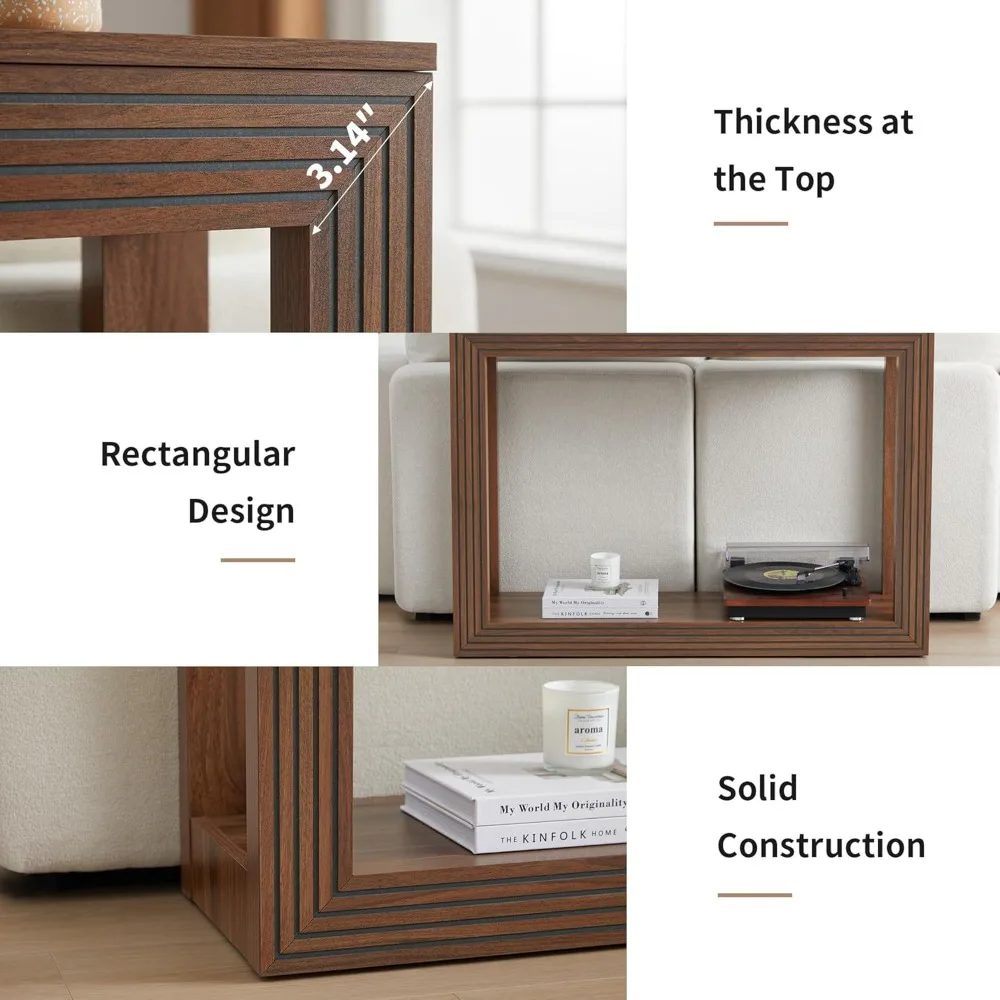 طاولة كونسول للمدخل مع رف تخزين، 43 طاولة أريكة لمنتصف القرن خلف الأريكة طويلة ونحيفة