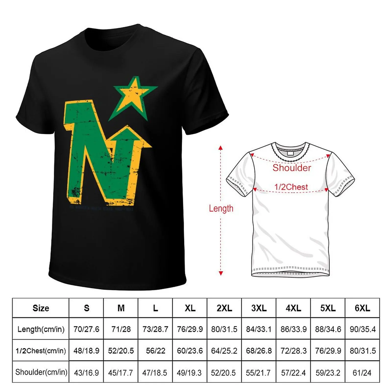 Minnesota North Stars T-Shirt Simple Casual Short Sleeve Tee