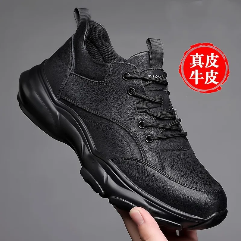 

Sports shoes men's shoes 2026 Spring and Autumn soft soled casual shoes men's trend with plush warm leather shoes men