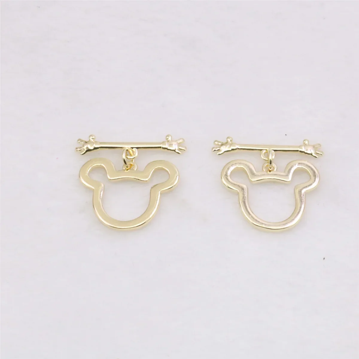 14X17mm 5pcs Mouses Ears Necklace Bracelet Clasp Gold Color Buckle Fashion Jewelry Making Design Women DIY Accessory Finding