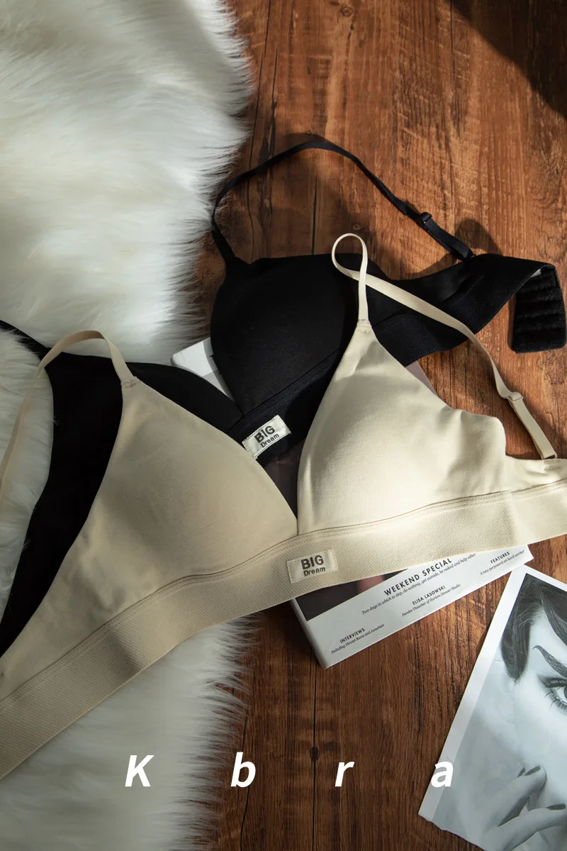 Women's Hot Selling Sexy Triangular Cup Bra with Small Chest Gathered and Comfortable Top Support, No Steel Ring Underwear