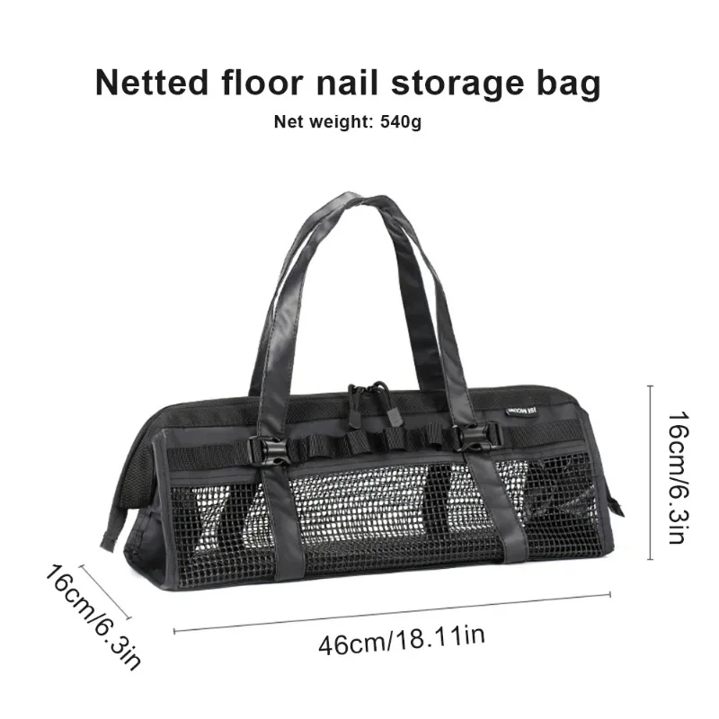 Portable Tent Stakes Storage Bag Waterproof Large Capacity Tent Peg Sundries Bag for Camping Backpacking Hiking