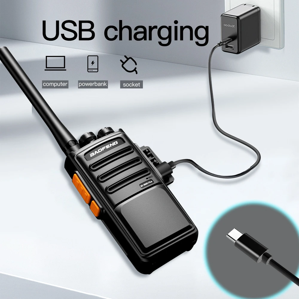 2 Stuks Baofeng BF-888S PLUS Two way Radio BF 888s USB charging  UHF 400-470MHz 16CH Lange afstand Handheld Walkie Talkie