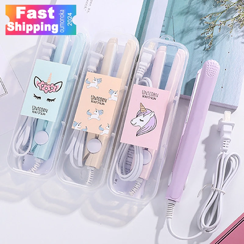 New In Curling Iron Mini Hair straightener Iron Ceramic Straightening Styling Tools Hair Curler Flat Iron Beard straightener