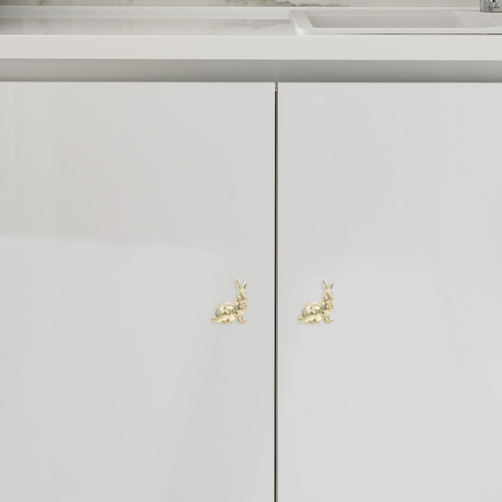 

2pcs Rabbit Cabinet Handles Brass Animal Drawer Pulls Durable Metal Knobs Nursery Dresser Furniture Vintage Boho Door Hardware